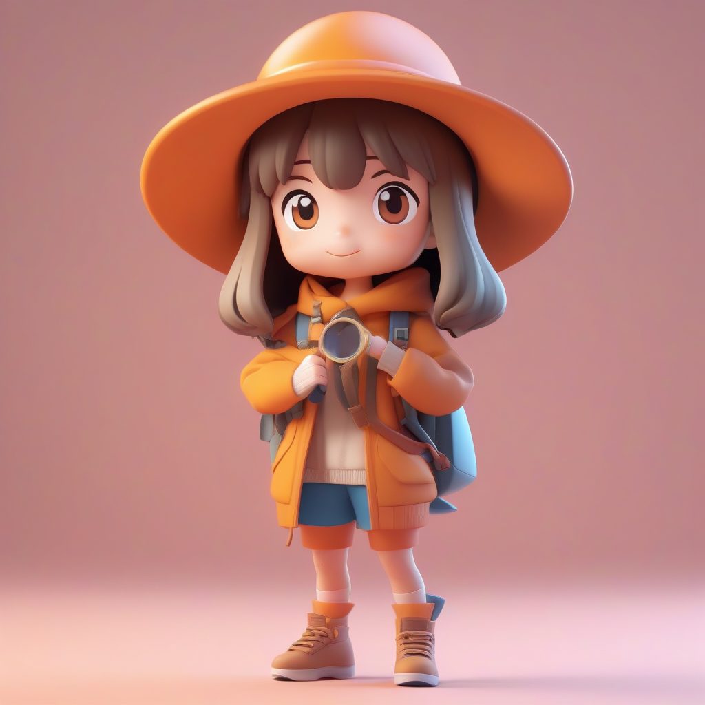 Octane渲染极简探险家Q版女孩:全身站立手办设计与构图技巧 22 Octane渲染极简探险家Q版女孩:全身站立手办设计与构图技巧