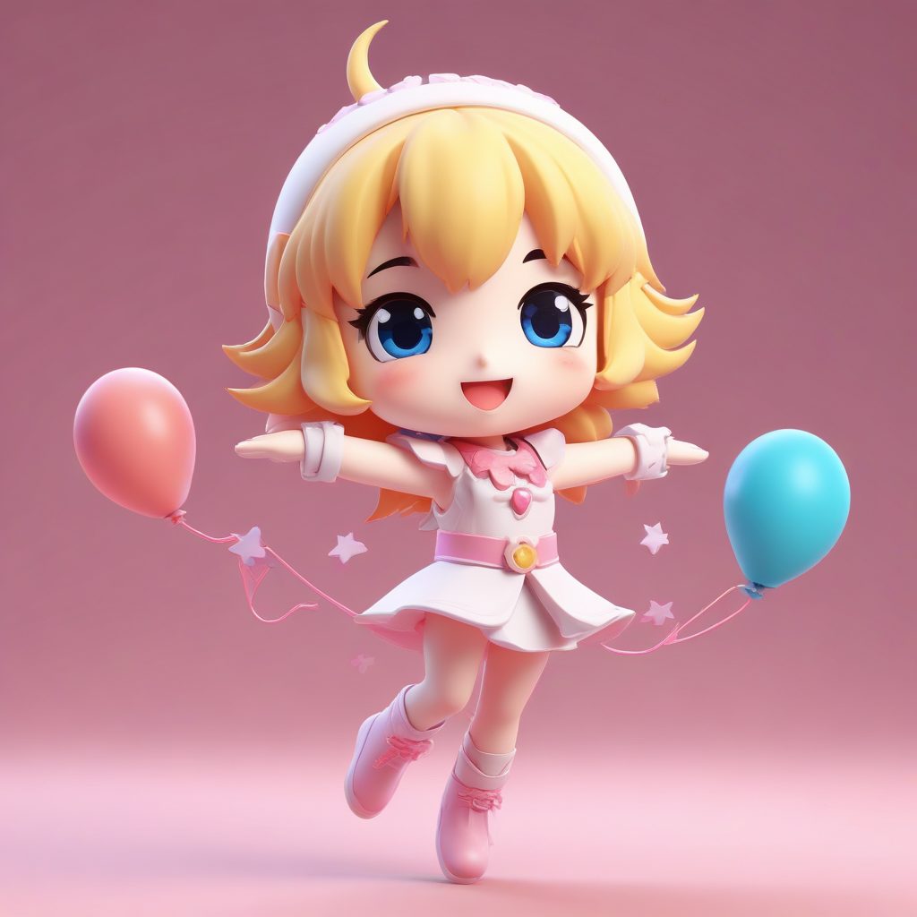 Octane渲染Q版魔法少女：飞翔动态与充满希望的表情