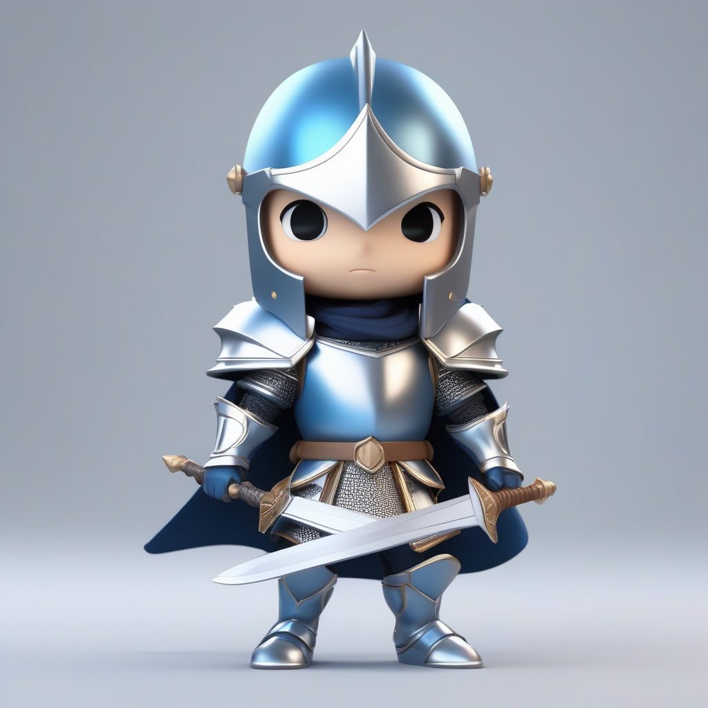 Octane渲染 Q版骑士：3D高细节盲盒手办全身姿势生成