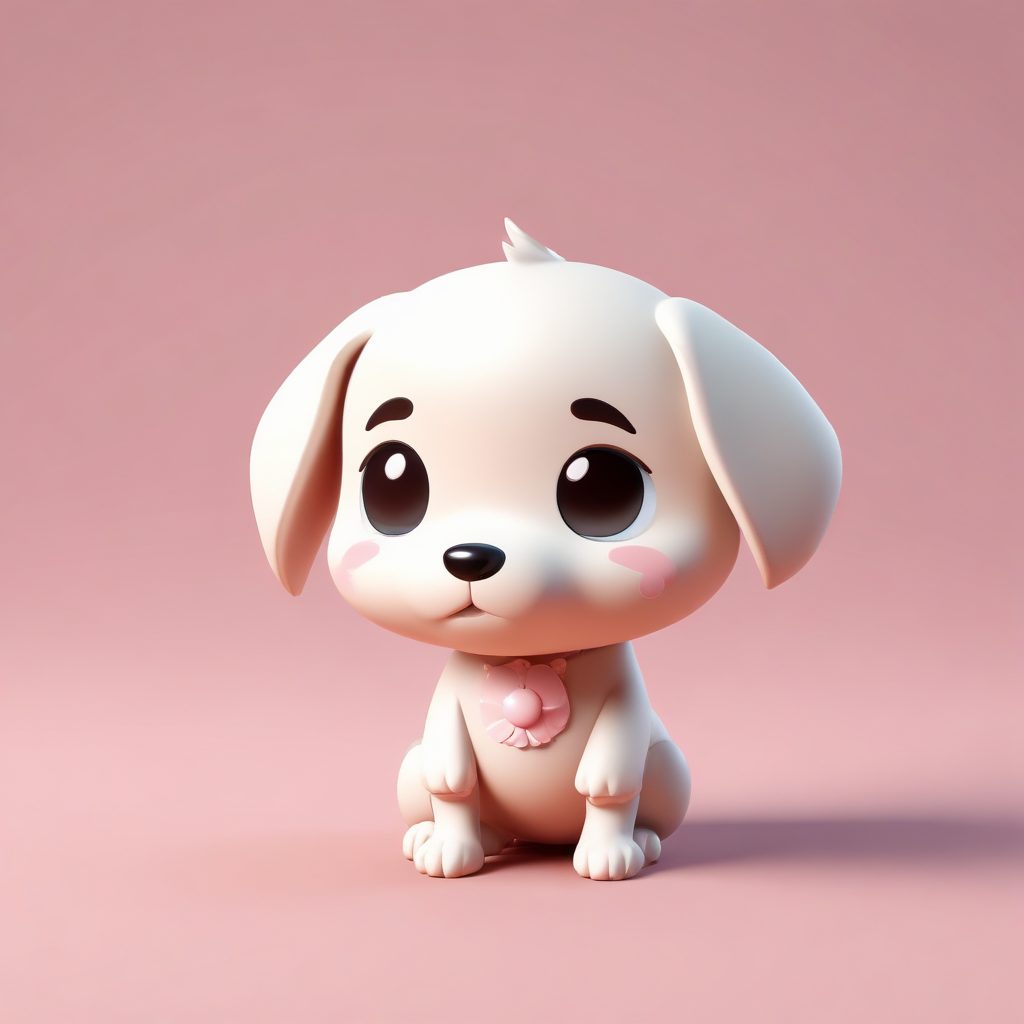 Octane渲染Q版小狗：侧头好奇动态与歪头杀表情（盲盒风）