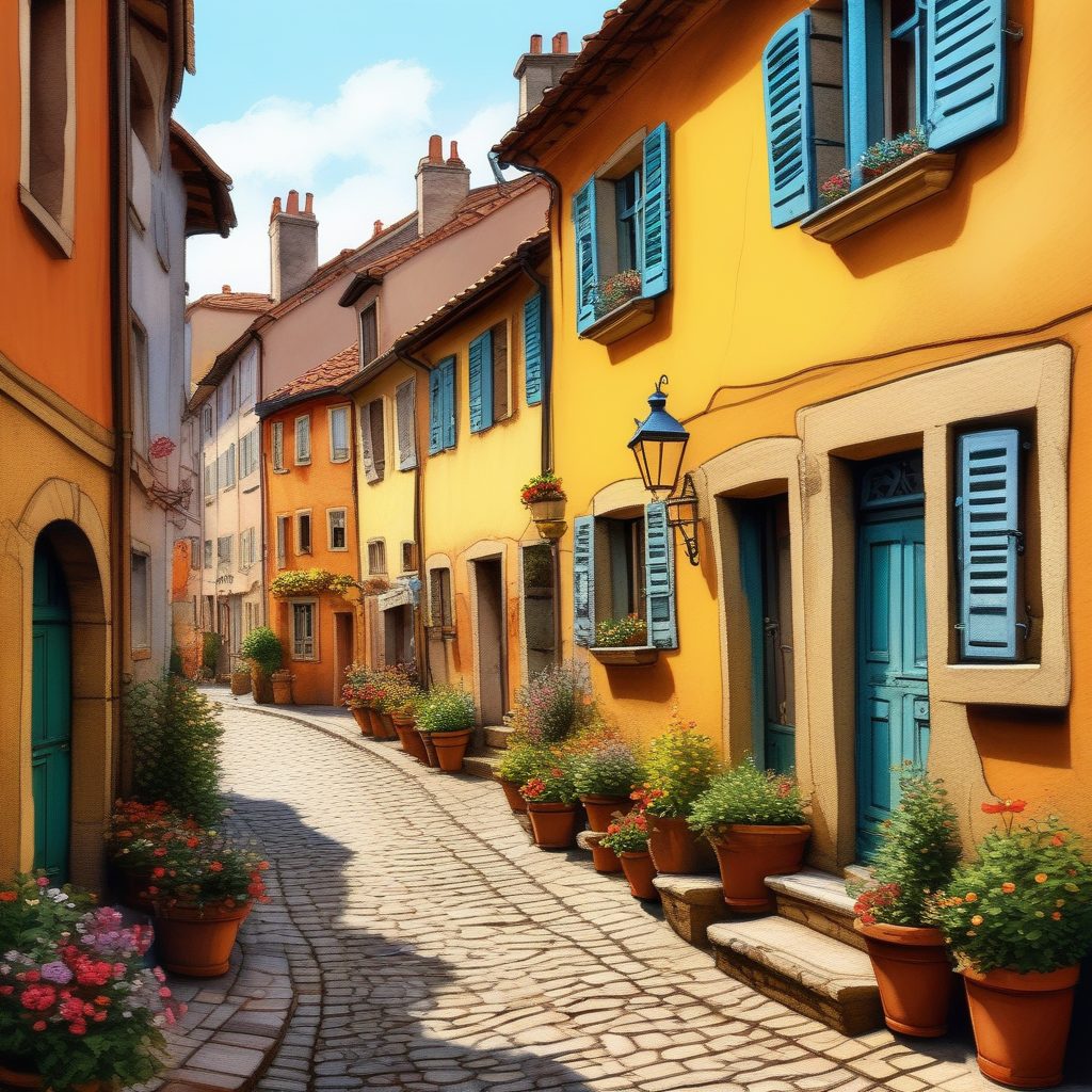 欧洲小镇|彩铅手绘风街景,复古温暖壁纸