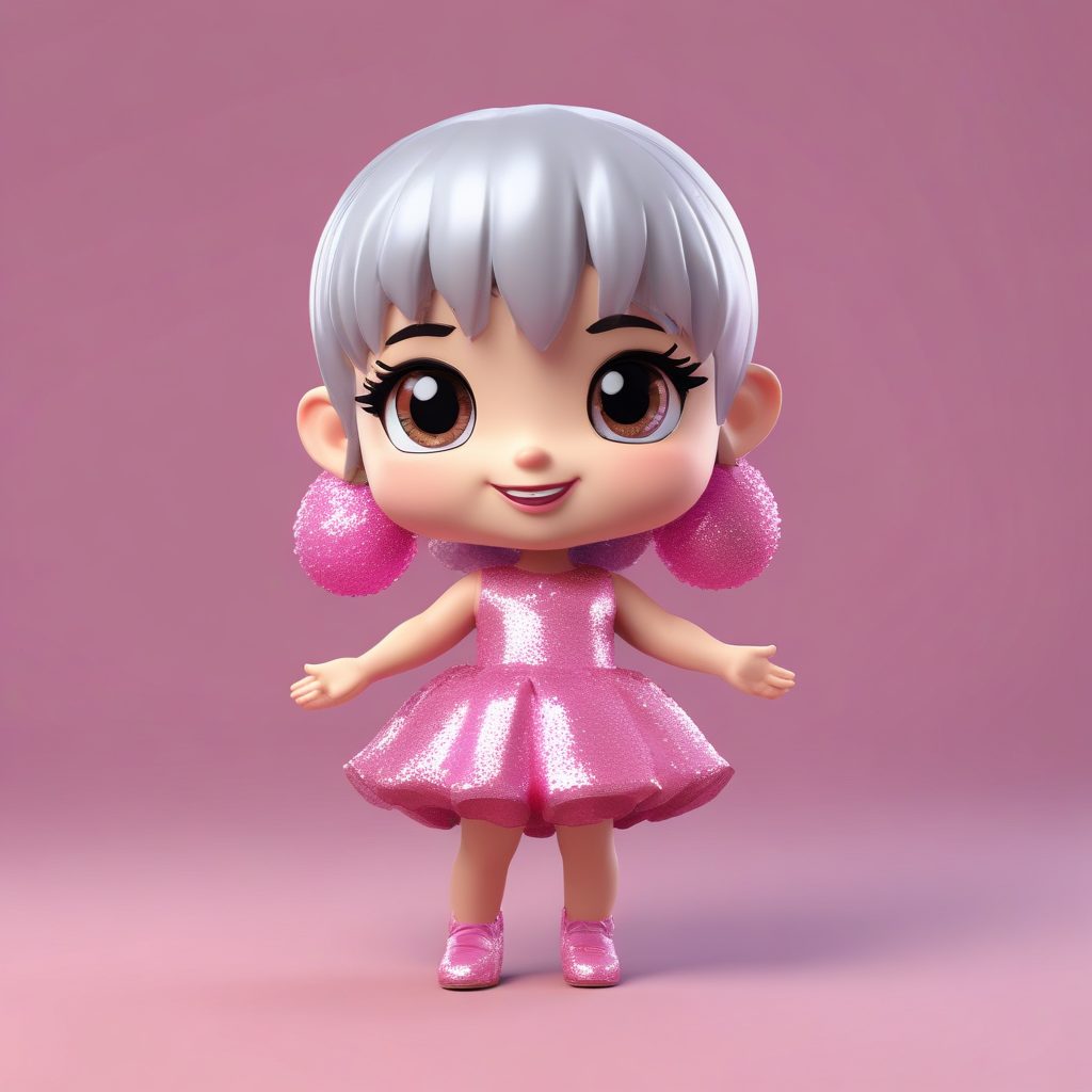 🎉派对动物！闪光亮片Q版Chibi手办，超吸睛AI图片素材！