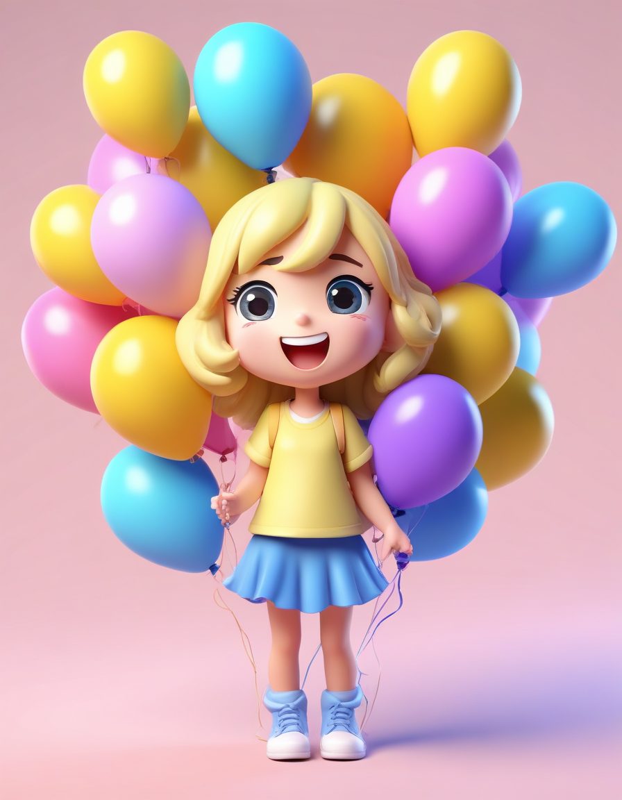 🎉派对动物！手拿气球的Chibi手办，高饱和度马卡龙配色教程