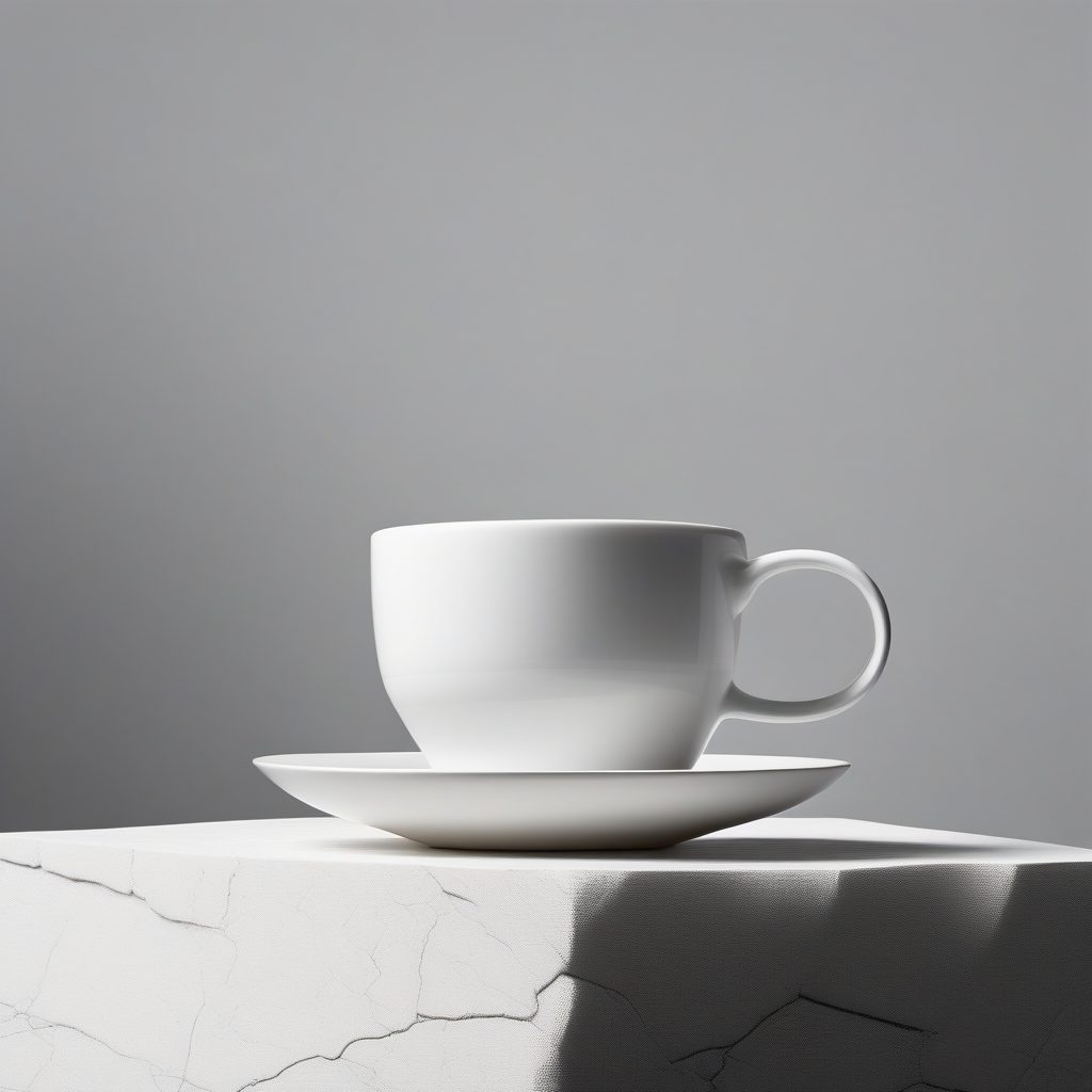 平衡的艺术:悬崖边茶杯的极简概念摄影AI提示词