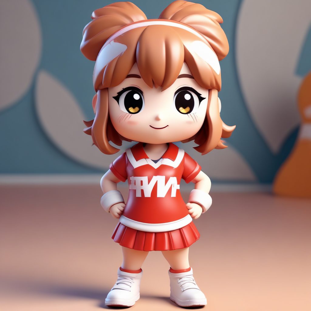 Pop Mart Q版啦啦队长:双手叉腰的自信动态与胜利微笑