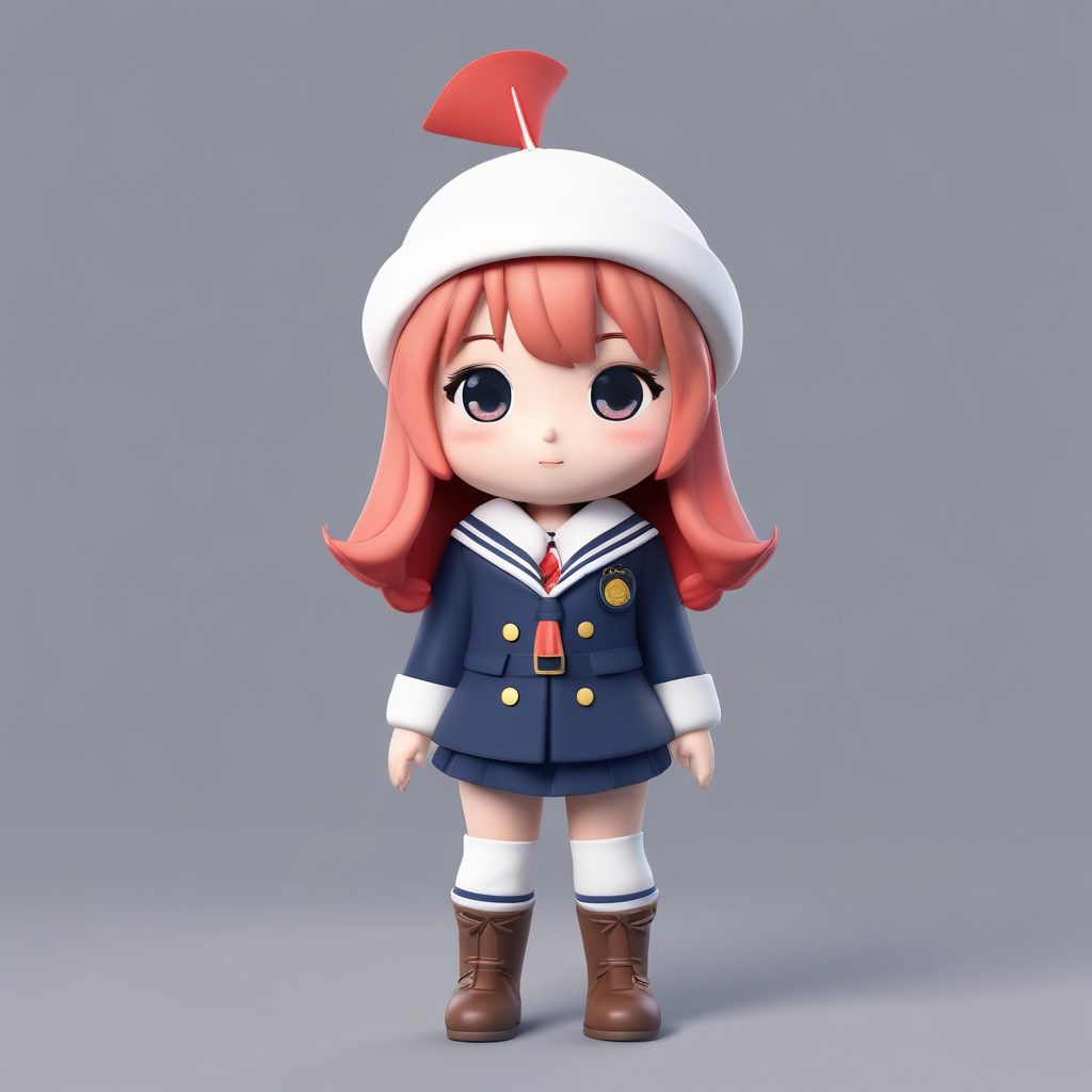 Q版冬日水手服改造:日系软妹风3D渲染提示词