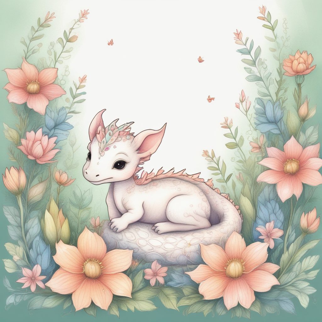 🧸Q版萌物！睡觉的小龙插画，奶油配色，最适合做宝宝头像！