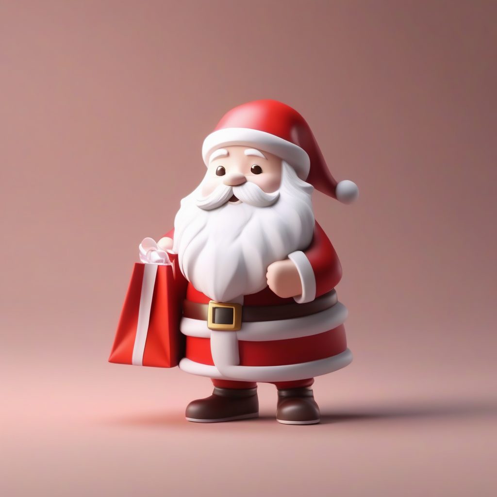 Q版圣诞老人盲盒手办:C4D粘土风格全身3D渲染AI提示词教程