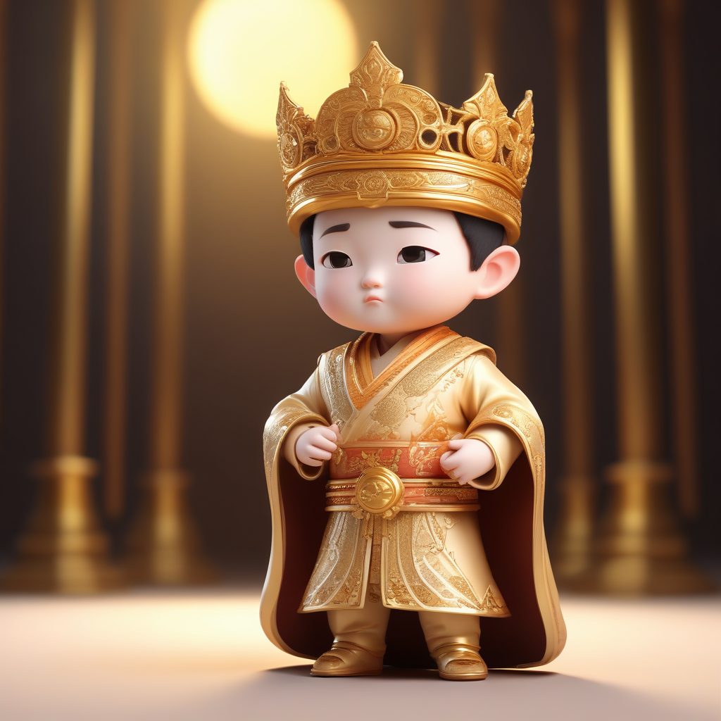 👑 气场两米八！Q版古风小皇帝头像，高细节黏土盲盒风，8K分辨率