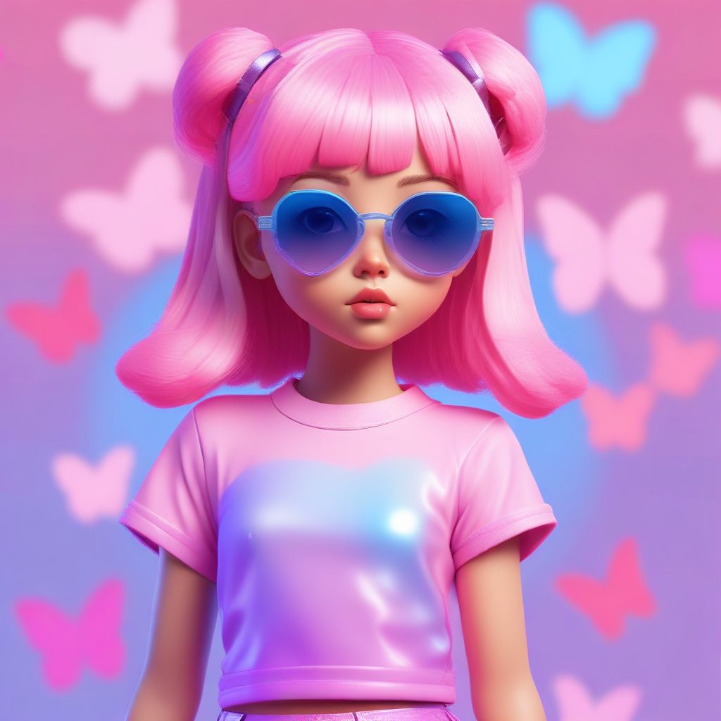 千禧辣妹AI绘图指南：Y2K潮流小女孩Q版全身照提示词与光线追踪技巧