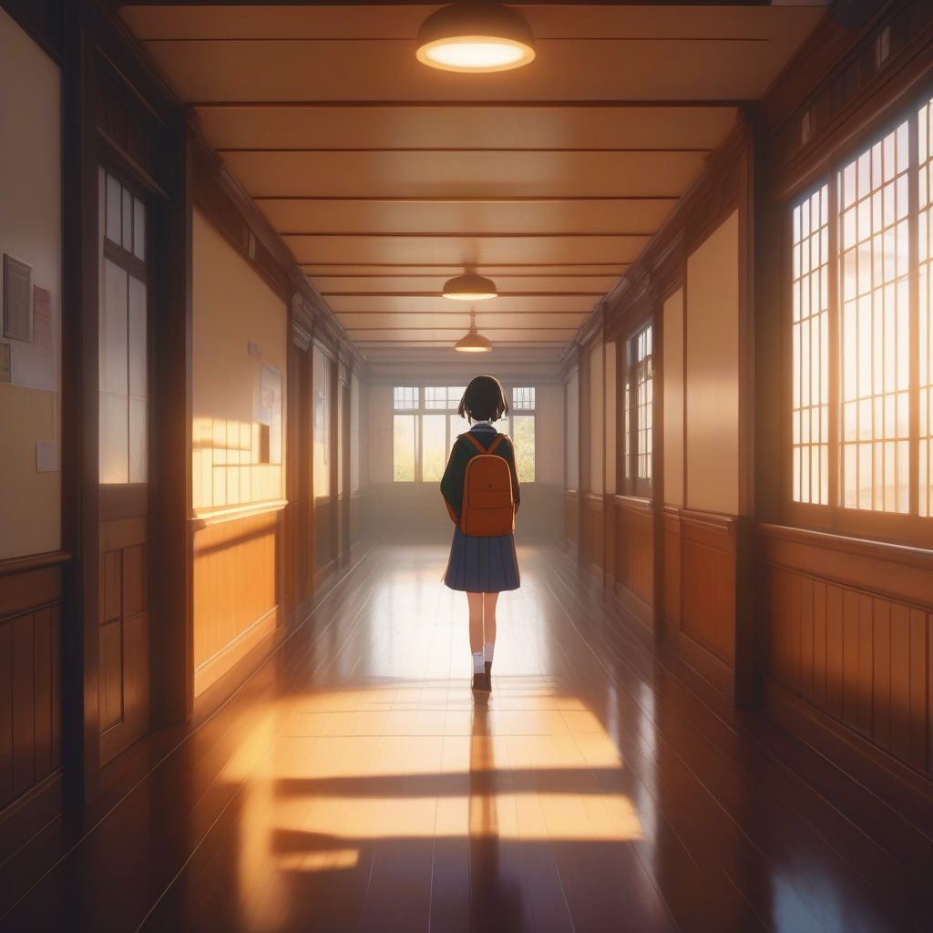 青春物语：黄金时刻下的新海诚校园风动漫女孩Prompt大全