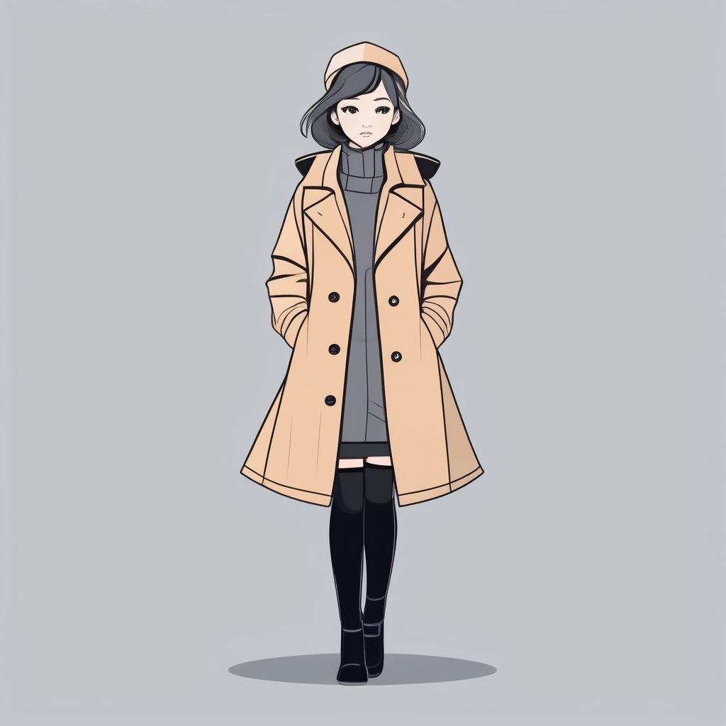 轻松打造马卡龙低饱和Q版人物:冬季时尚叠穿全身插画指南