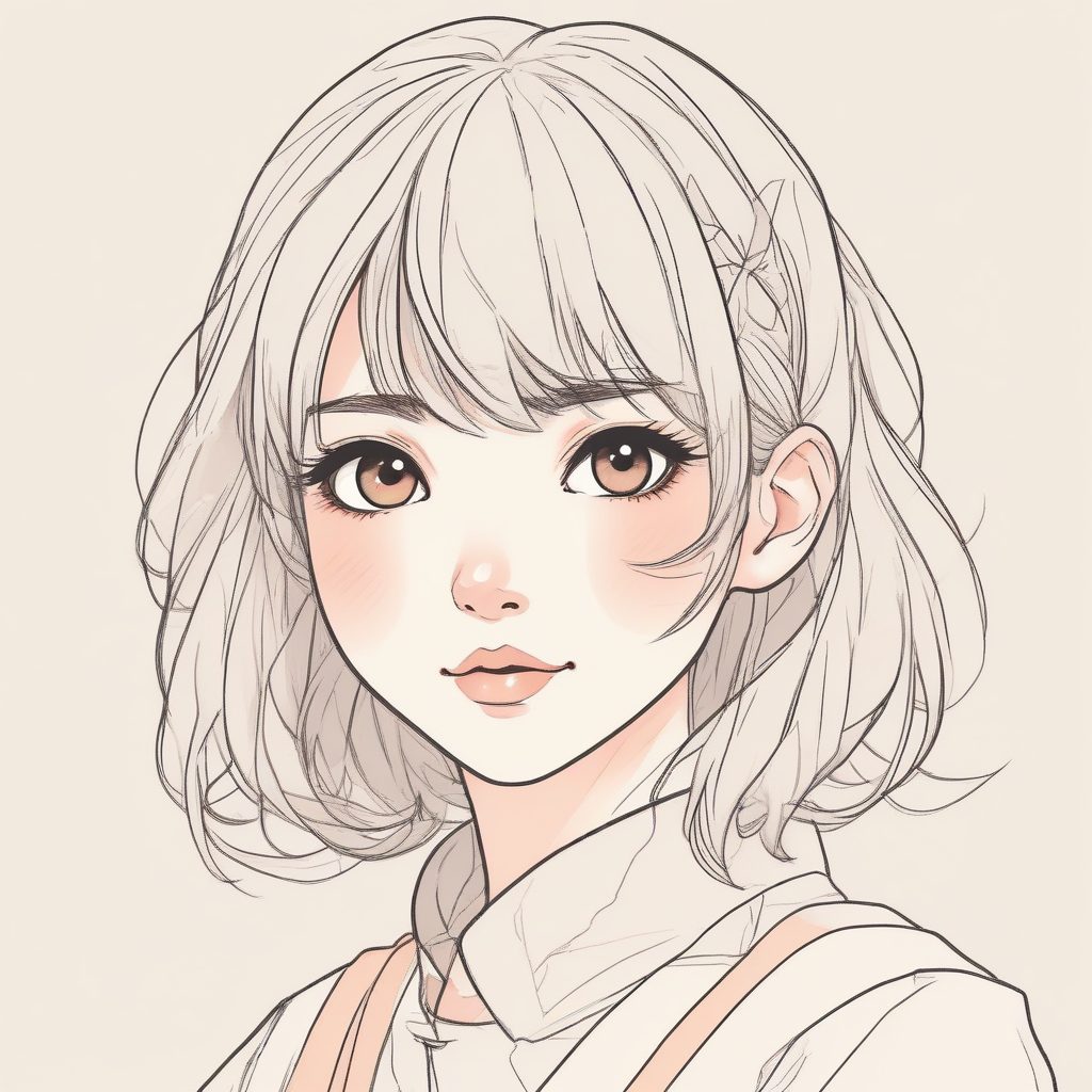 清新淡雅风：日系极简线条少女，故事书式插画，做朋友圈背景图