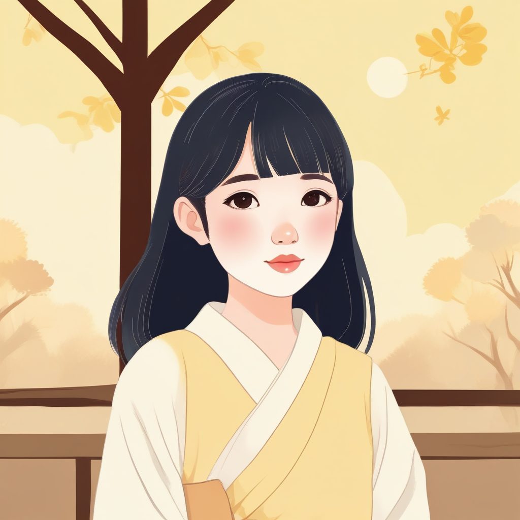 清新马卡龙配色！日系少女手绘插画，治愈系温柔彩铅壁纸