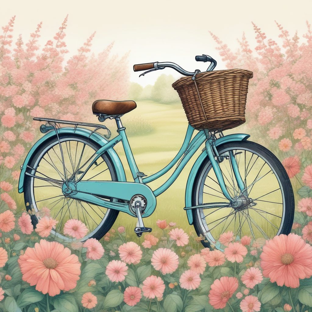 🚲清新日系！复古自行车与花束手绘，高级感治愈壁纸！