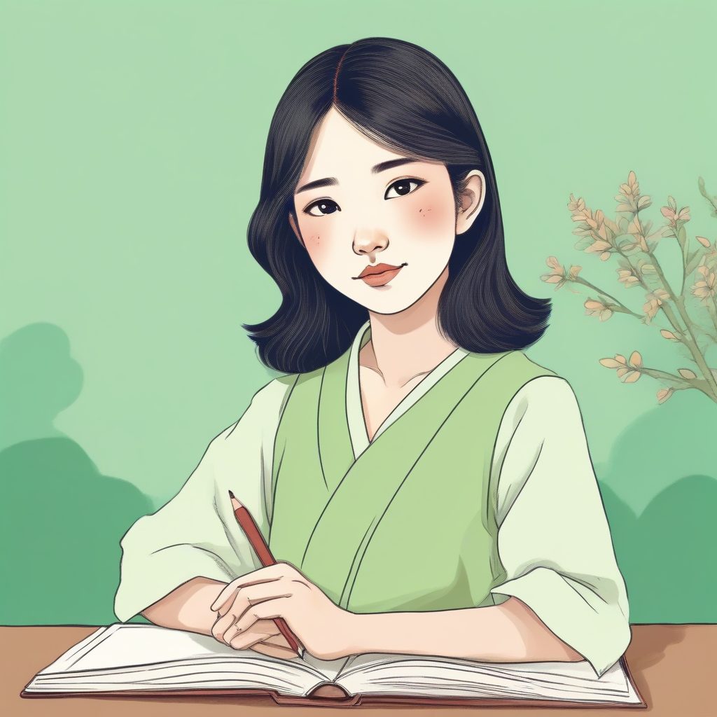 清新文艺少女！手绘线稿插画，柔和色彩打造治愈系氛围感