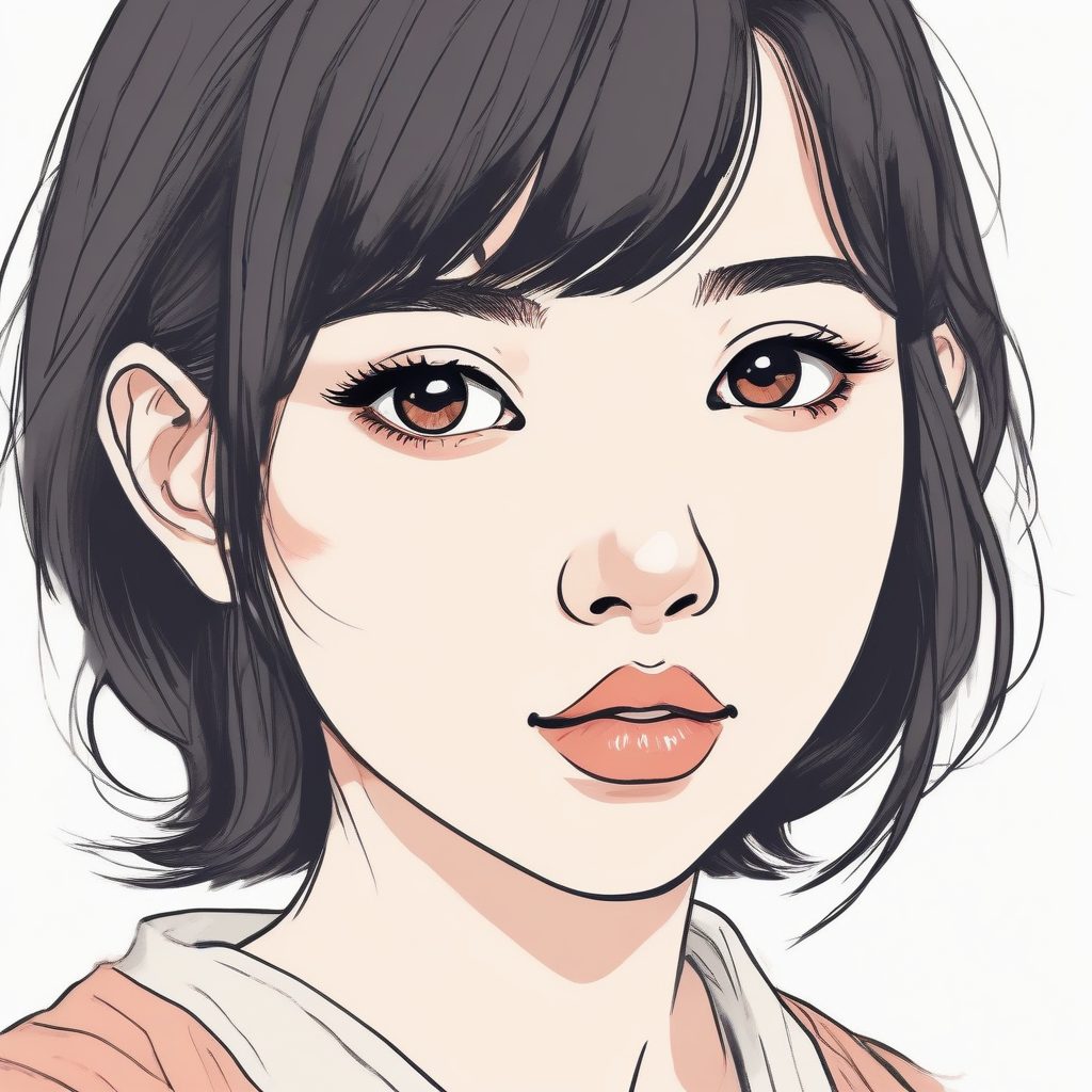 清新治愈：日系插画头像，手绘纸张肌理，极简水光感妆容