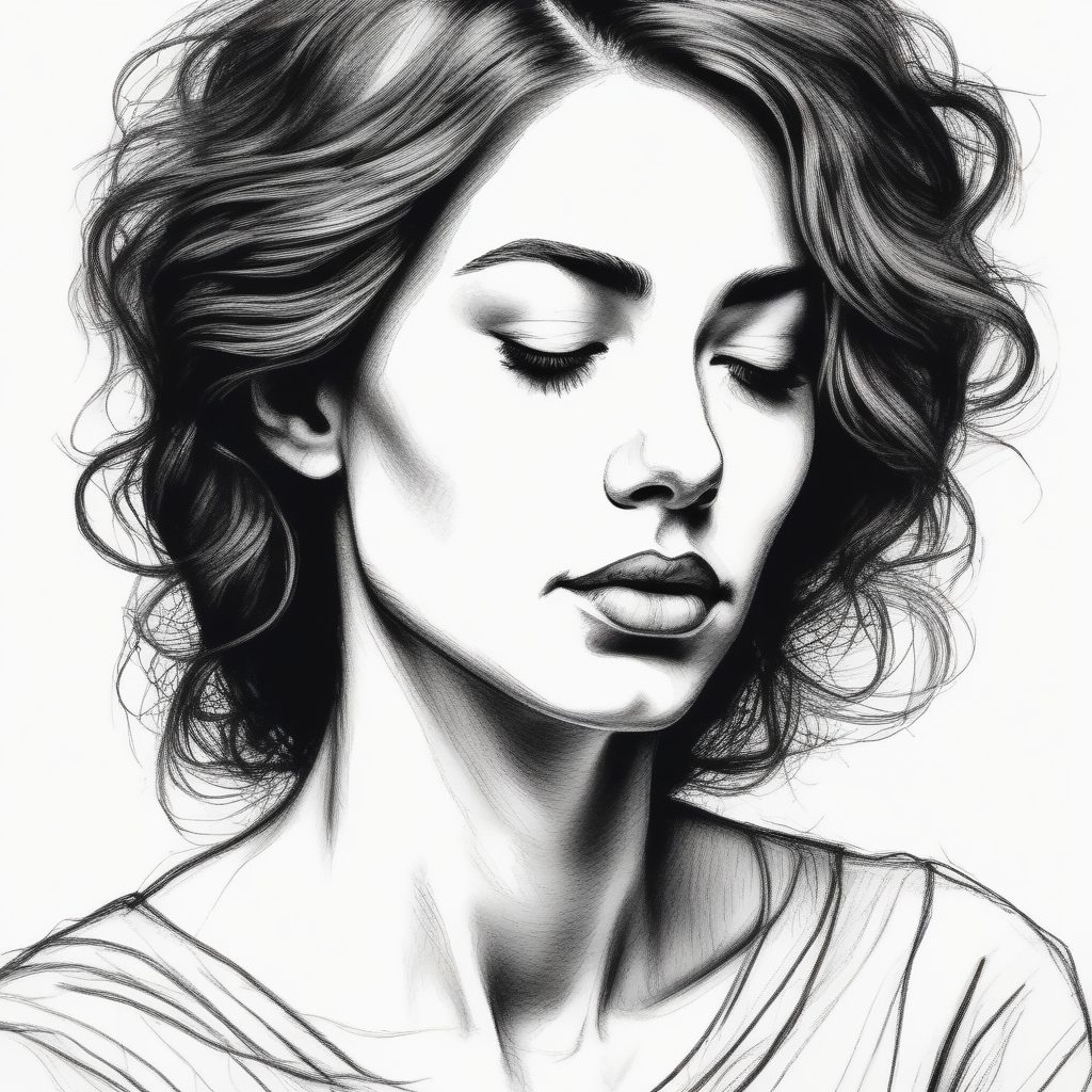 ⚫️情绪流黑白插画：极简高级感人物手绘，意境深远！