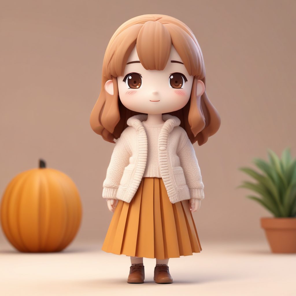 🍂秋日氛围感！日系针织毛衣Q版女孩，温暖治愈系头像生成