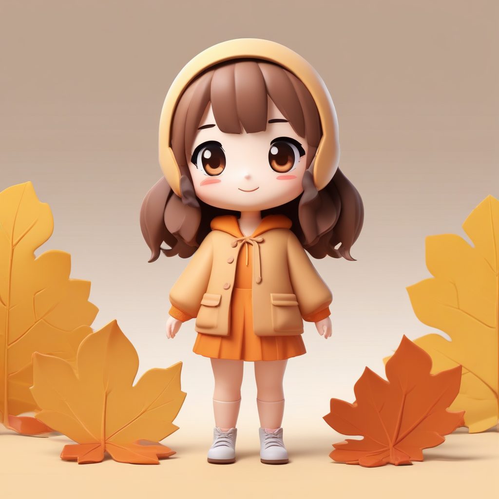 🍂秋日枫叶Chibi！温暖焦糖配色，治愈系黏土人设！