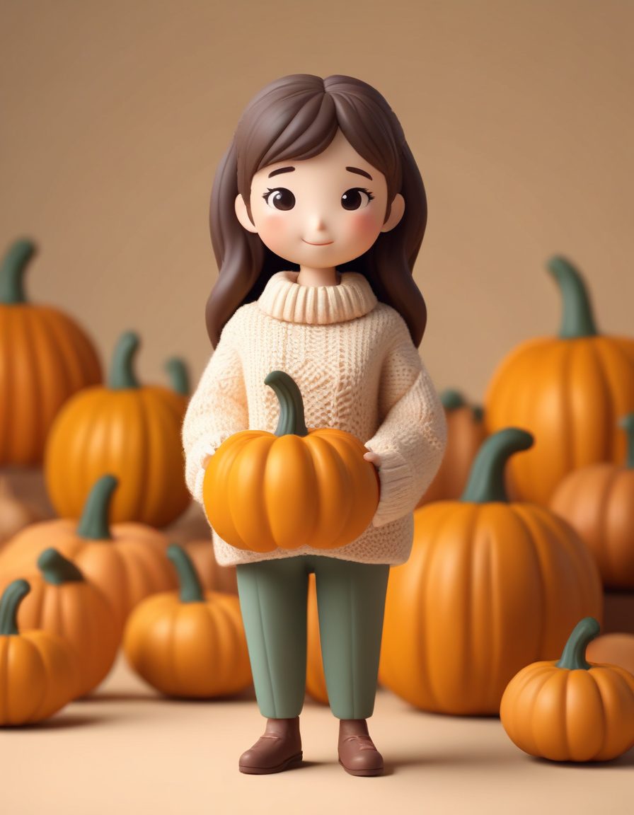 🍂秋日毛衣穿搭：抱着南瓜的Q版治愈系