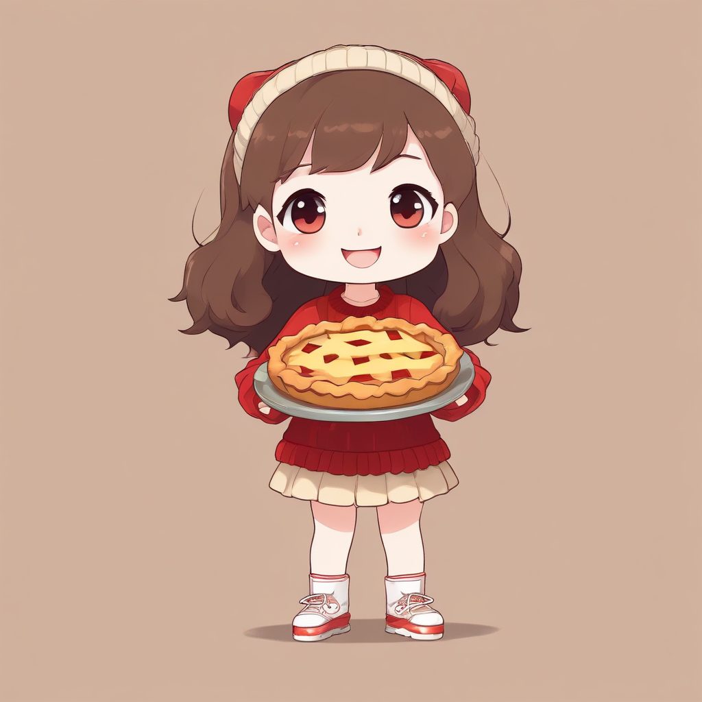 🍎秋日野餐风！手持苹果派的Q版人物，温馨治愈头像！