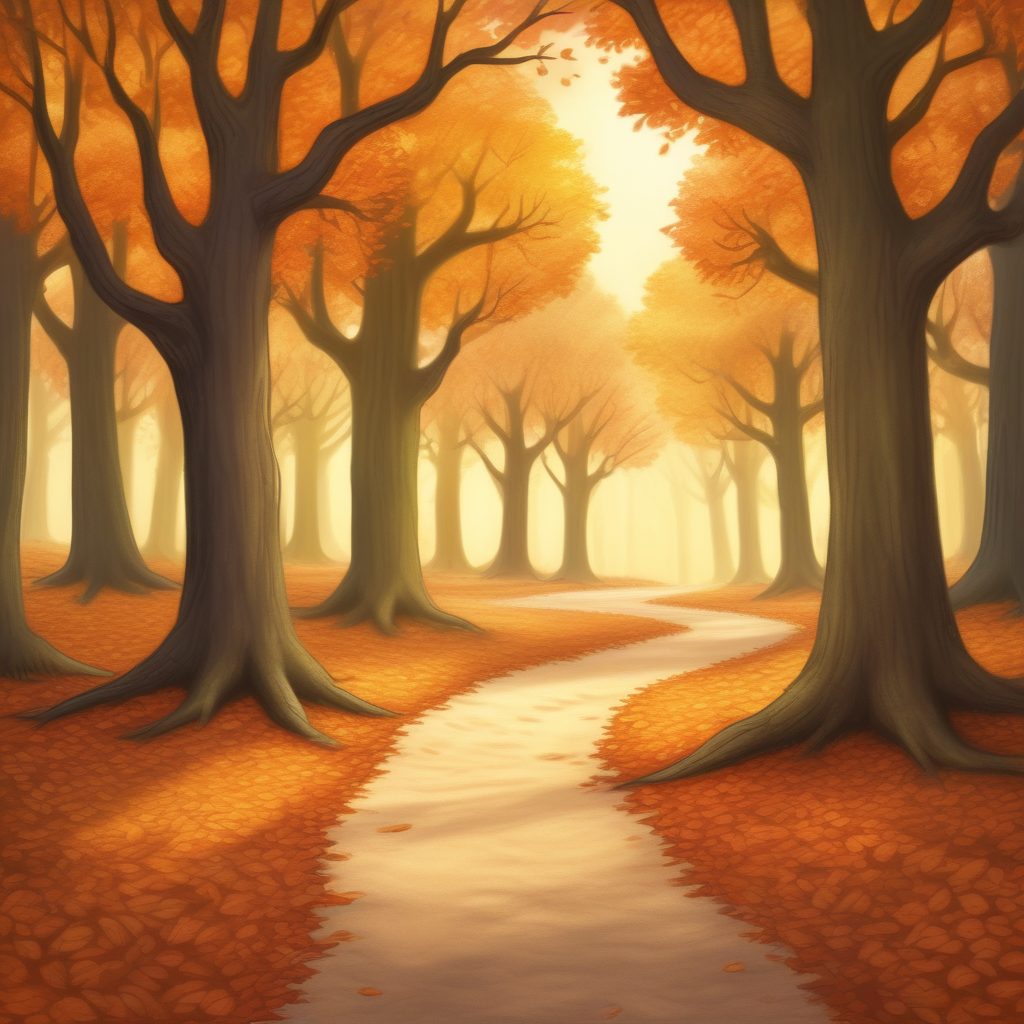 🍂秋日治愈系!童话小径手绘插画,谁能不心动做壁纸?