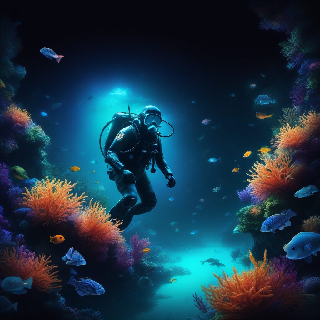 群星点亮的深海潜水员：利用生动色彩创作深海科幻AI图