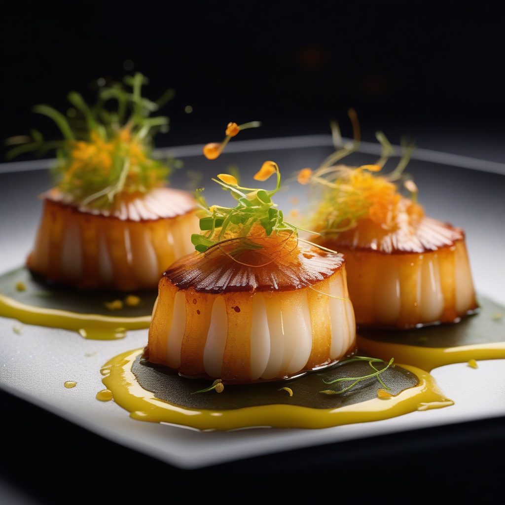 燃爆视觉！海鲜微距特写：带蒸汽感的米其林扇贝AI绘图指令