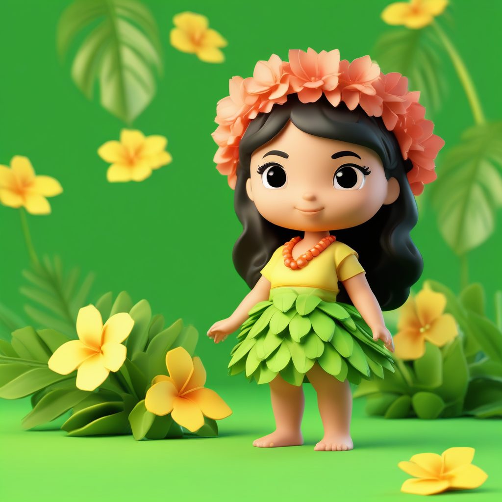 🌴热带度假风！草裙舞Q版女孩，夏威夷阳光感黏土手办！