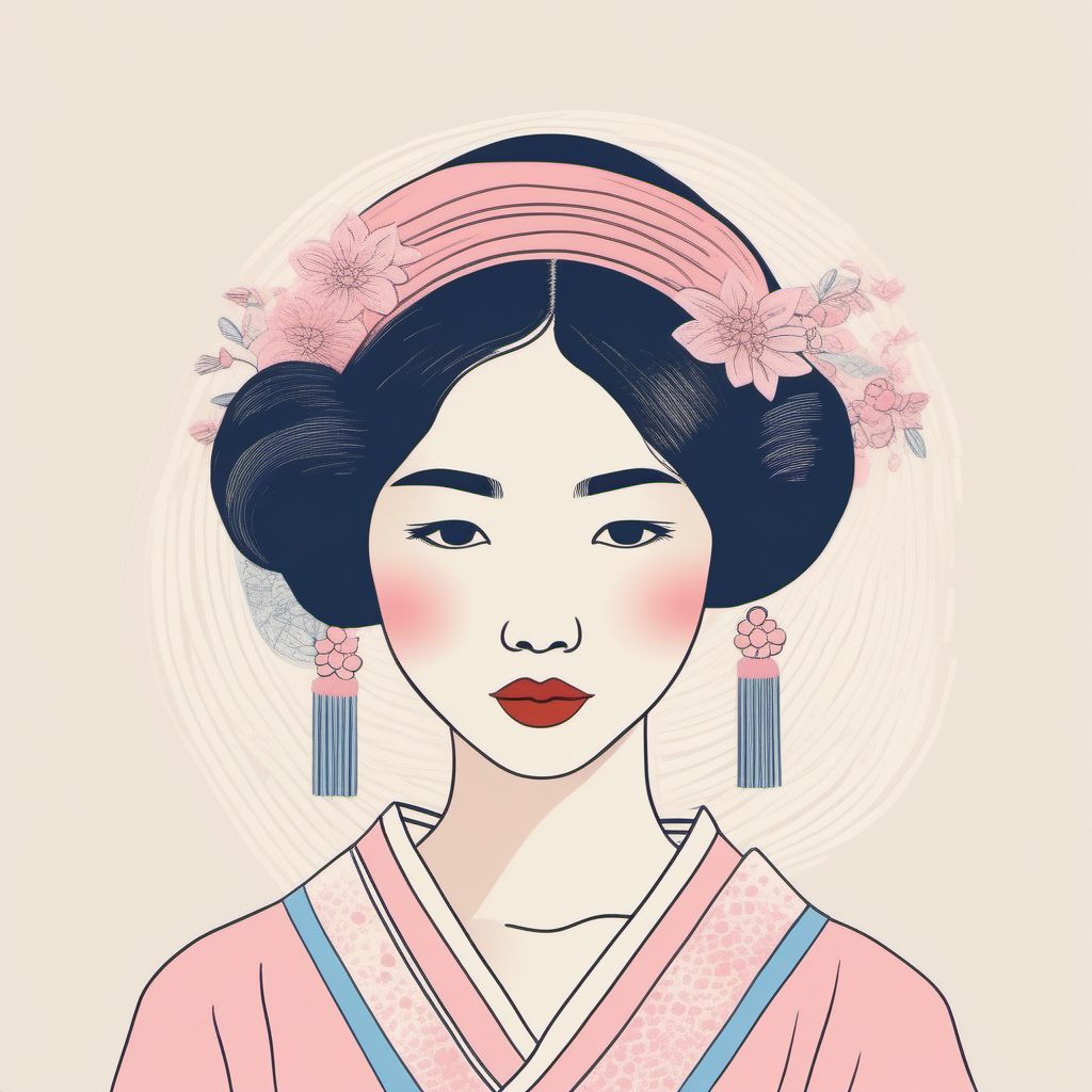 【热搜】Coquette Lite风格:极简线稿下的粉蓝发带少女