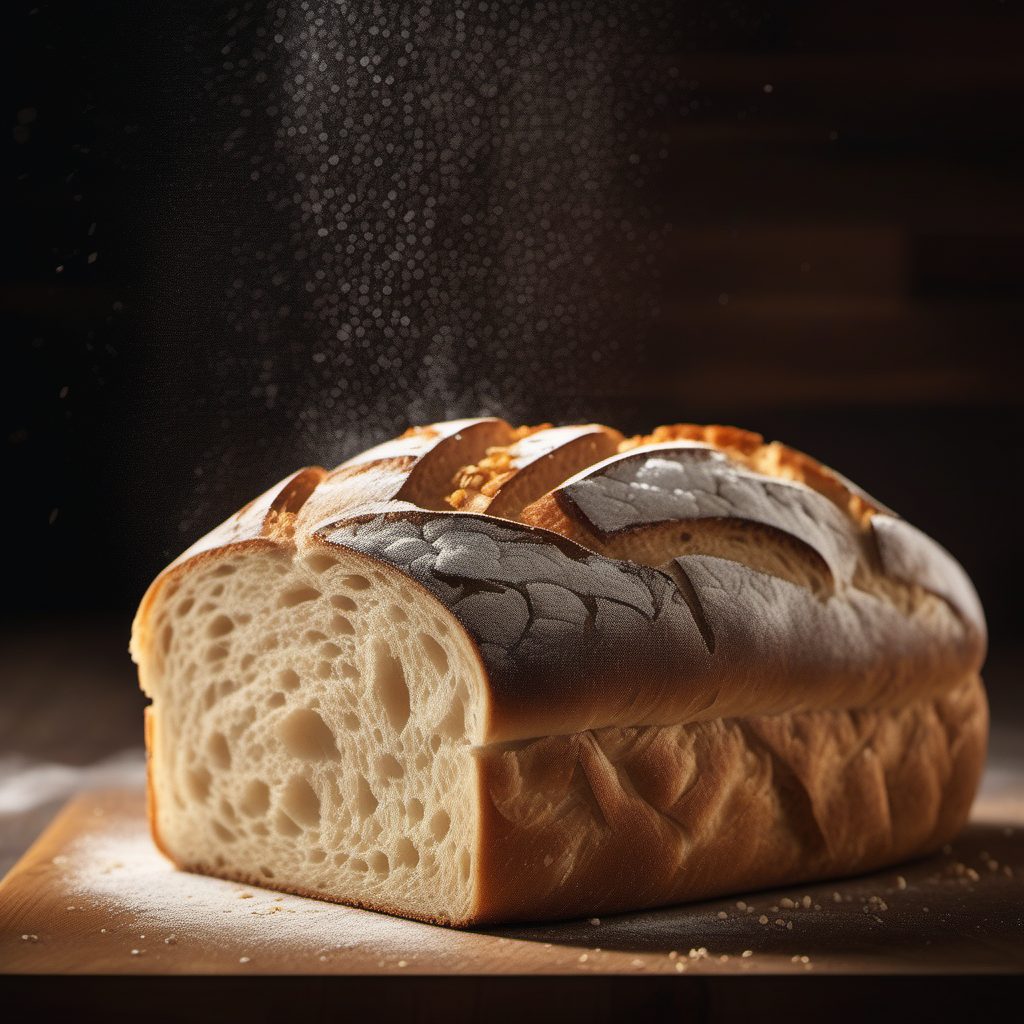 热腾腾的手工面包特写：捕捉面团气泡与麦香蒸汽的AI提示词