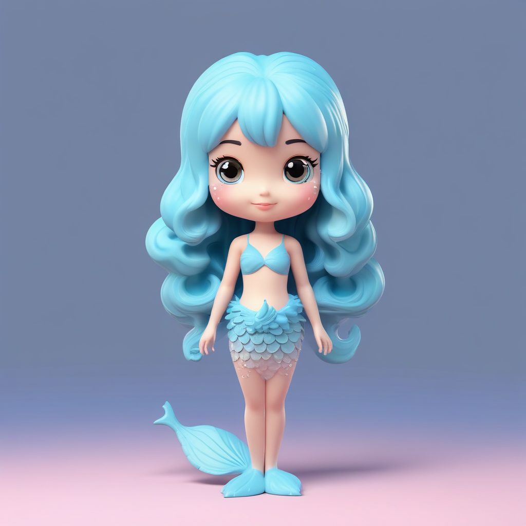 🧜‍♀️人鱼姬梦幻Q版头像！Midjourney：海洋珍珠质感，高细节治愈系