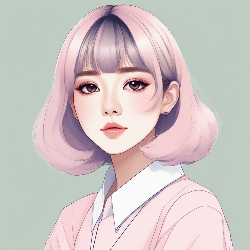 🔥日韩潮流美少女极简头像 | Anime极简风 单人特写