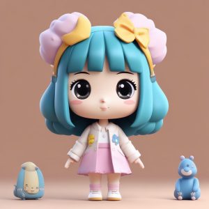 🔥日韩潮流美少女立绘！chibi盲盒风全身像，适合头像、壁纸使用