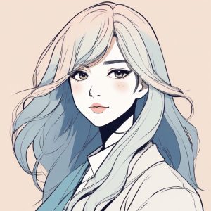 🔥日韩潮流美少女头像🔥极简 Anime 清爽风格 单主体背景纯色