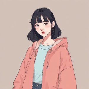 🔥日韩潮流美少女头像，极简动漫风！🍓