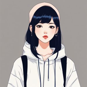 🔥日韩潮流美少女头像 | 极简动漫风 单人全身照