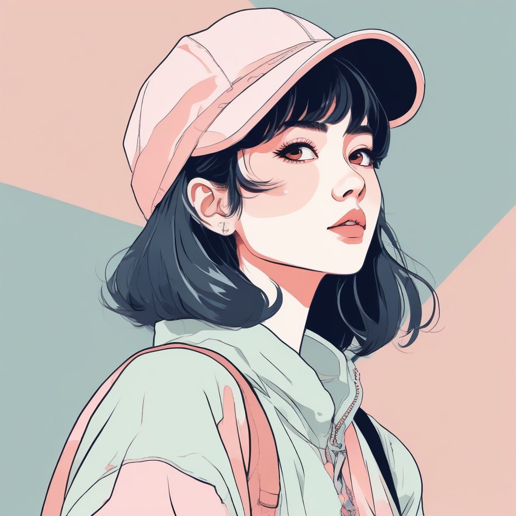 🔥日韩潮流时尚美少女AI头像！极简动漫风人像写真✨