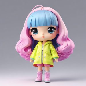 💫日韩潮流时尚美少女！Chibi盲盒风格3D全身像，C4D渲染✨