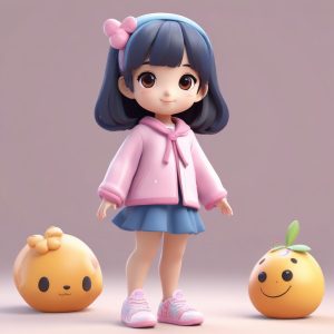 🔥日韩潮流时尚美少女Q版盲盒手办！C4D粘土风全身写真✨