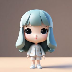 🌸日韩潮流时尚美少女！Q版盲盒手办风全身立绘✨