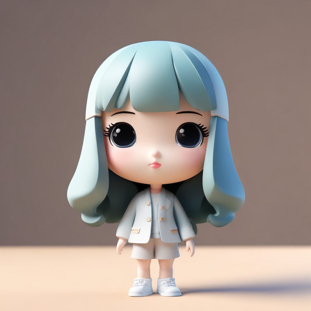 🌸日韩潮流时尚美少女！Q版盲盒手办风全身立绘✨