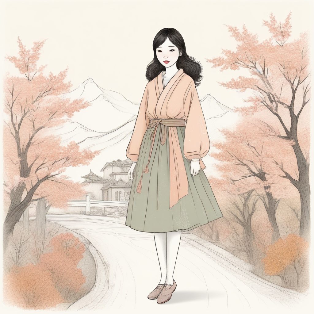 ✨日韩潮流时尚美少女手绘插画风🔥纸质感 crayon风格背景设计🎨