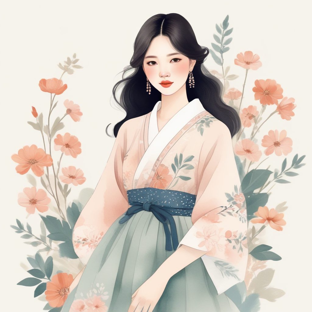 🔥日韩潮流时尚美少女手绘风AI画啦！配色温柔又高级～