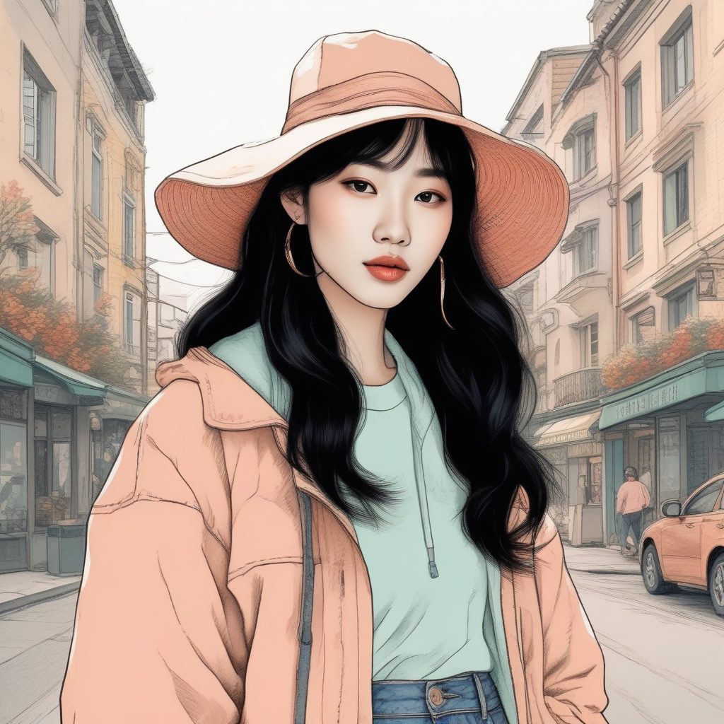 ✨日韩潮流时尚美少女手绘风插画🔥