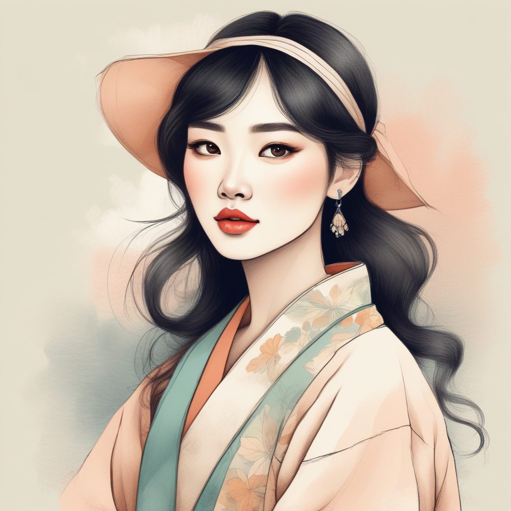 🔥日韩潮流时尚美少女手绘风插画壁纸 | 暖色系纸感纹理✨