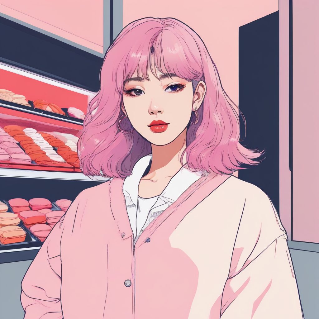 ✨日韩潮流时尚美少女头像AI绘画模板，极简风格爆红🔥