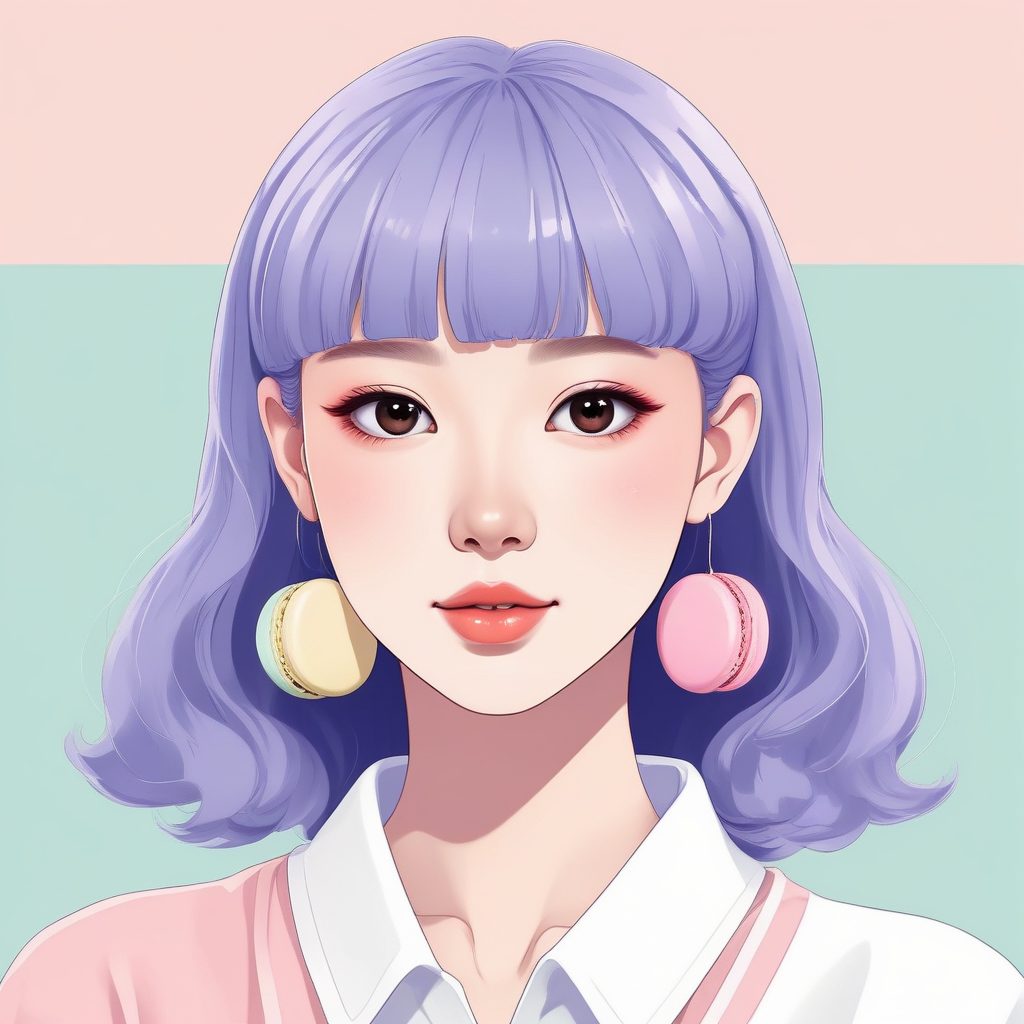 🔥日韩潮流时尚美少女头像设计 | 极简 Anime 单体人像 🔥