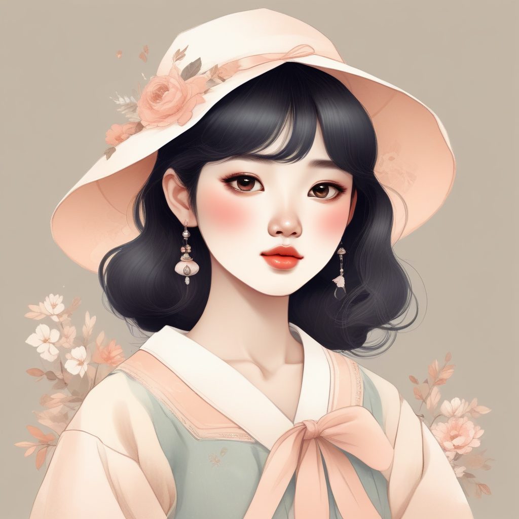 日韩时尚少女手绘头像来了！🔥手账感满满的彩铅风格二次创作素材